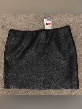 H&M Sparkle Black Metallic Knit Skirt
